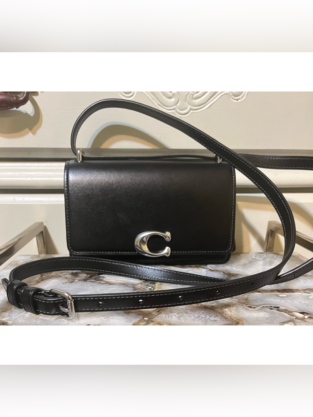 Coach Black/Silver Bandit Crossbody Bag!